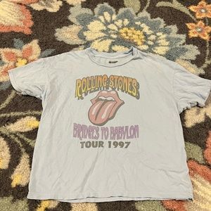 Cropped Baby Blue rolling stones top